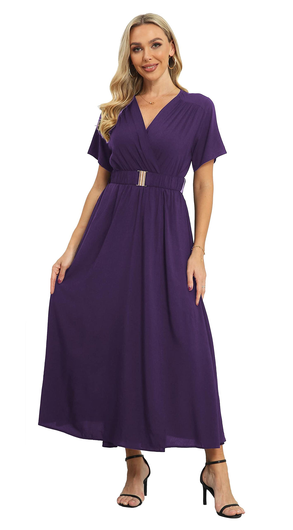 Women's Floral Wrap Maxi Dress – Boho Summer Beach & Wedding Guest Dress Everyday Wonders