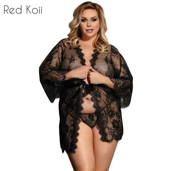Lingerie, Sheer Robe, Sexy Lace Nightwear
