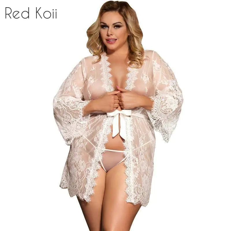 Lingerie, Sheer Robe, Sexy Lace Nightwear