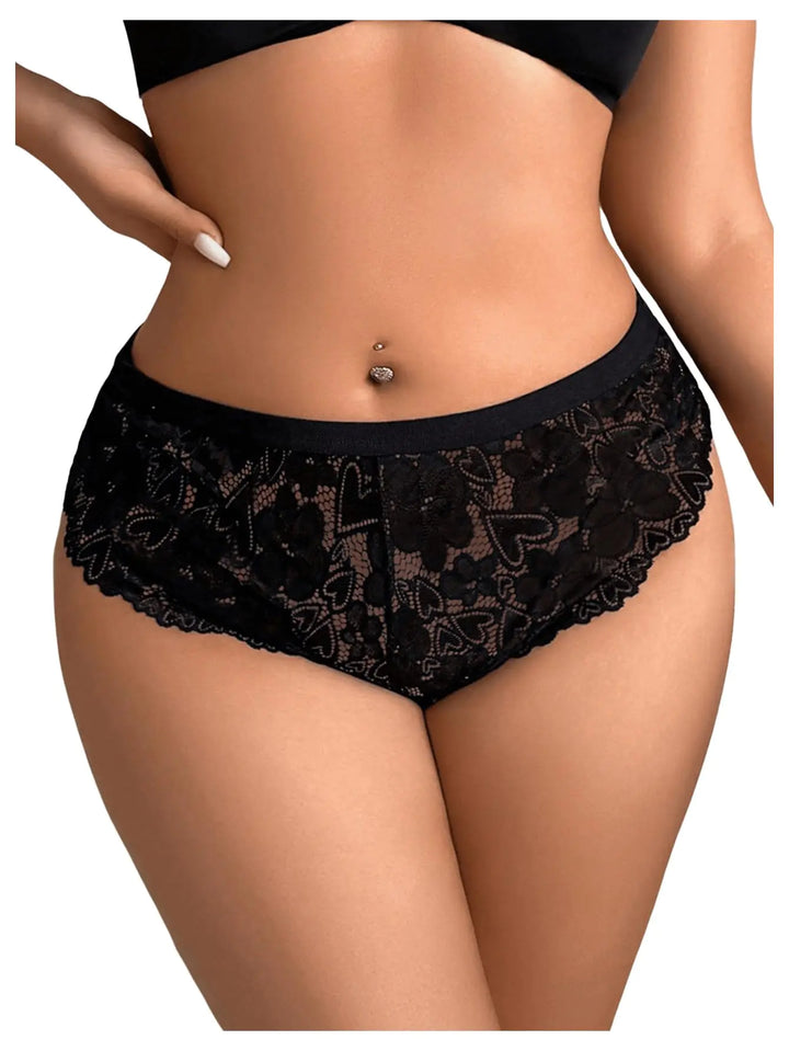 Lace Criss Cross Cut Out Back Brief Underwear